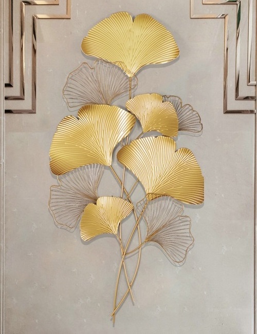 Nordic Wall Accents Light Luxury 3D Flower Gold Wall Decor Art Metal Living Room Decorations For Home