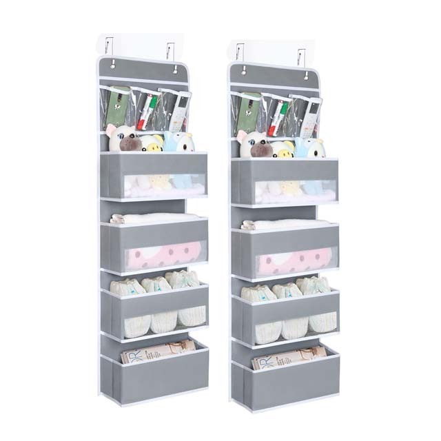 5-shelf Over Door Organization Storage Hanging Closet Organizers With Side Pocket