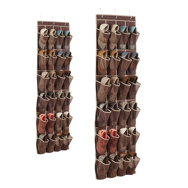 24 Pockets Over Door Shoe Hanger Bag Underwear Socks Sloset Storage Organize Closet Holder For Shoe