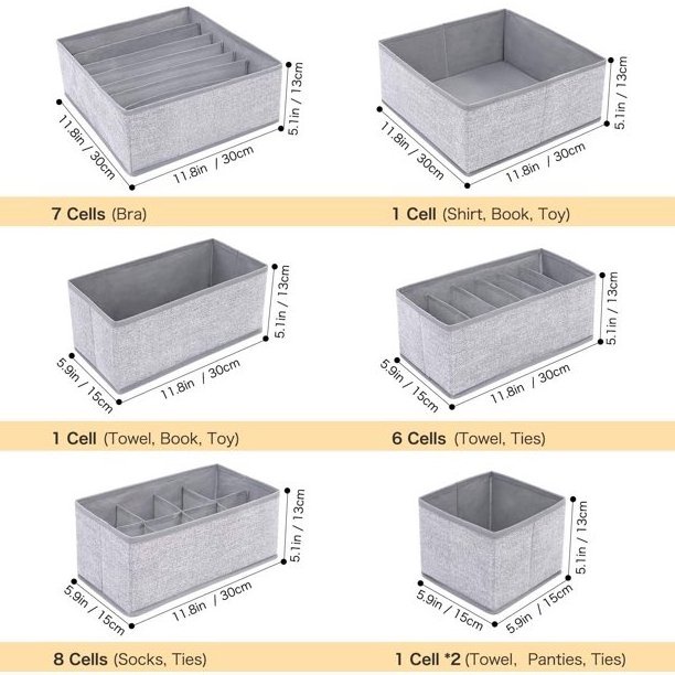 Cloth Socks Storage Bins Fabric Cube Storage Foldable Closet Organizers desk Boxes Drawer Dividers Baskets