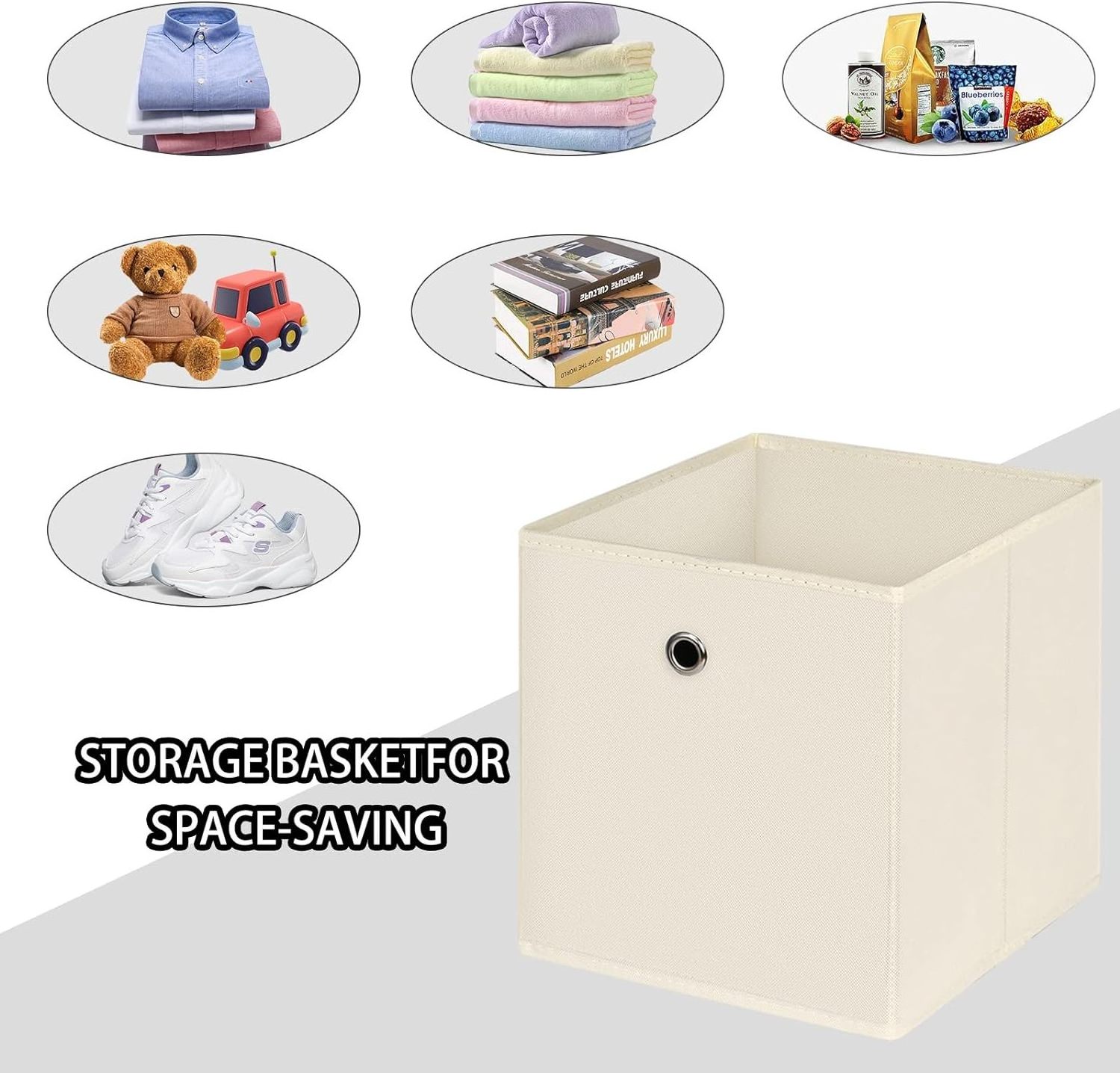 Foldable Storage Cube Drawer Bins Collapsible Fabric Storage Boxes  for Organizing Shelf Nursery Home Closet