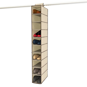 Factory supply 10 shelf Oxford fabric closet hanging shoe organizer