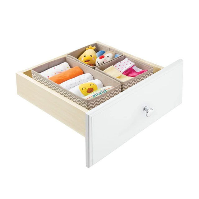 House Soft Fabric Dresser Drawer and Closet Storage Organizer Bin for Bedroom