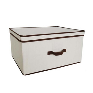 Stackable canvas fabric folding large storage living boxes with lid