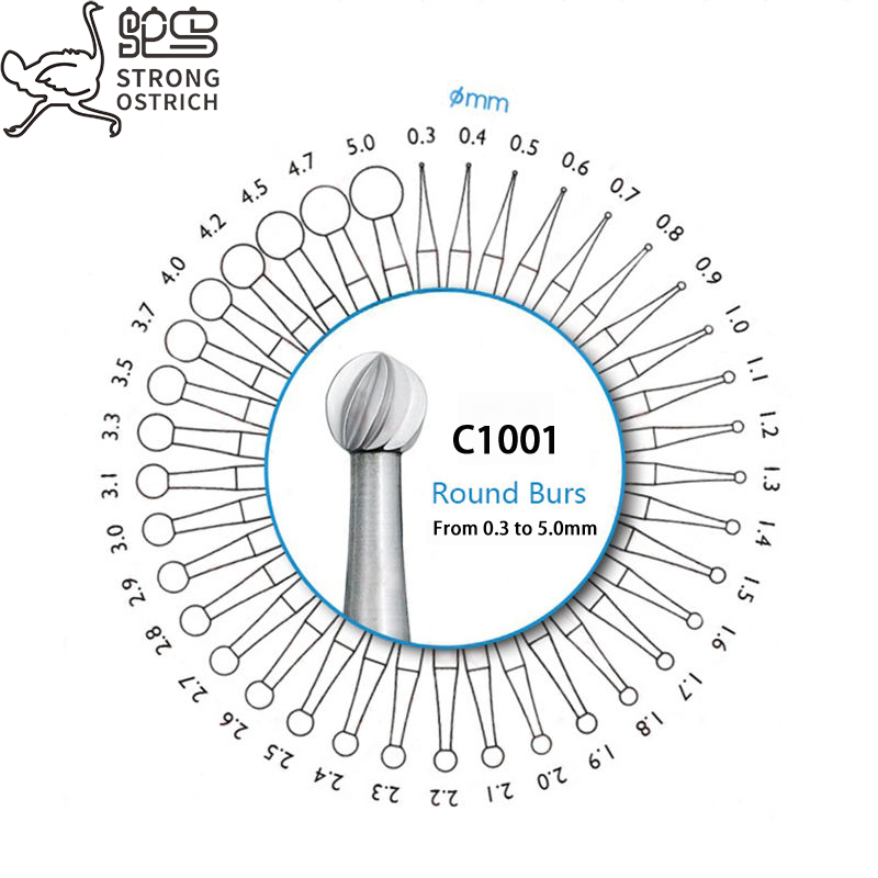 STRONG OSTRICH HSS Jewelry Burs Stone Setting Tool Jewlery Tools Supplies Goldsmith Making Tools Jewelri Drill Round Ball Burs