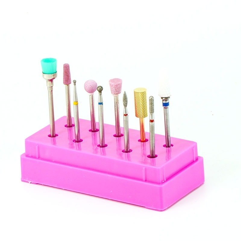 BEAUTY HEART Professional Nail Art Kit 10Pcs Ceramic Grinding Head Carbide Bit Wood Carving And Jade Carving Nail Polishing Tool