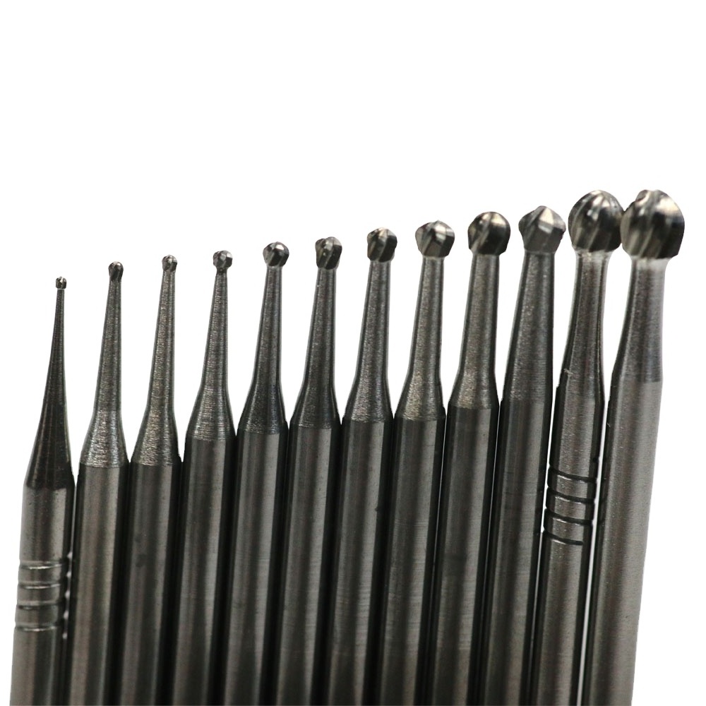 Dental Round Burs For Dental Laboratory Equipment Tool Tungsten Carbide Steel Carbide Long Shake Low Speed Round Bur