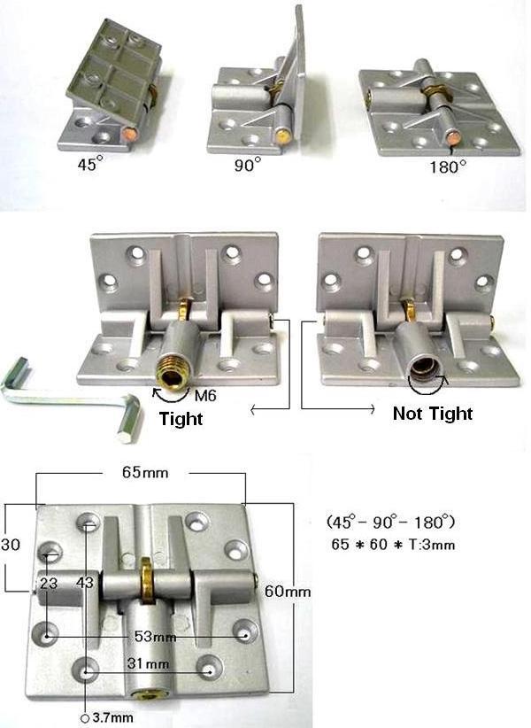 Mit Heavy Duty Tri-Fold Adjustable Aangle Folding Hinge