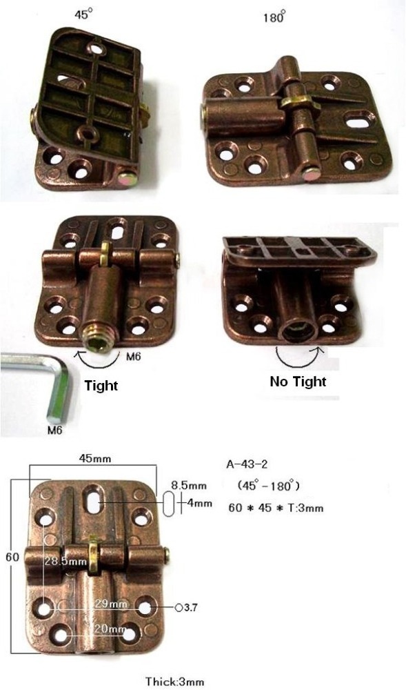 Mit Heavy Duty Tri-Fold Adjustable Aangle Folding Hinge