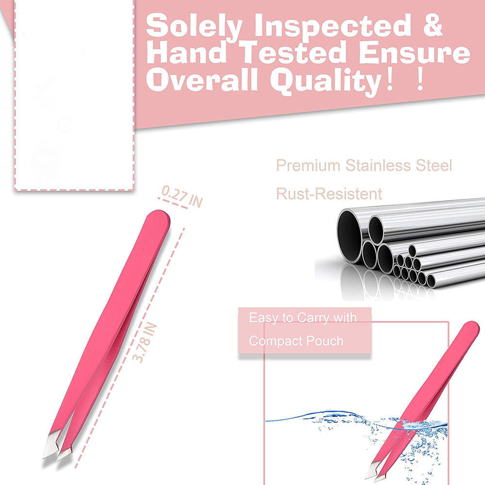 high quality Stainless Steel 4pcs Colour Eyebrow Tweezers Set Eyebrow Clip Eyelash Lash Tweezers Clamps