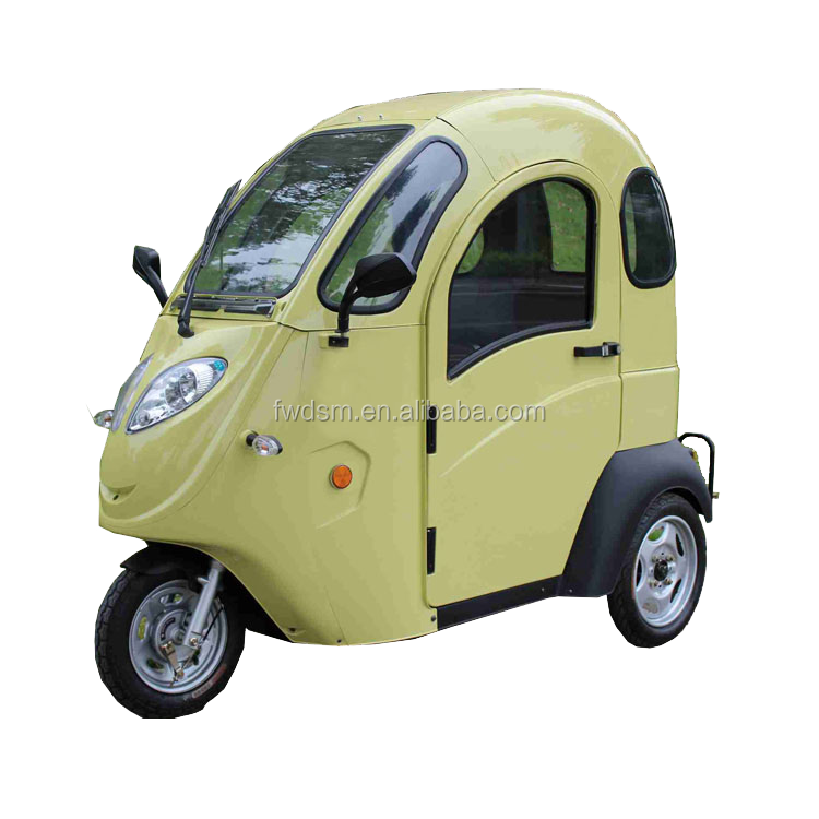 60V 800W cheap electric rickshaw tricycle with closed cabin trike