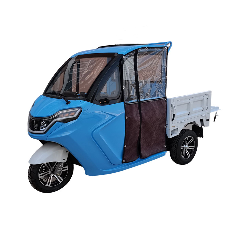 Cheap Chinese electric cargo tricycle with cabin closed