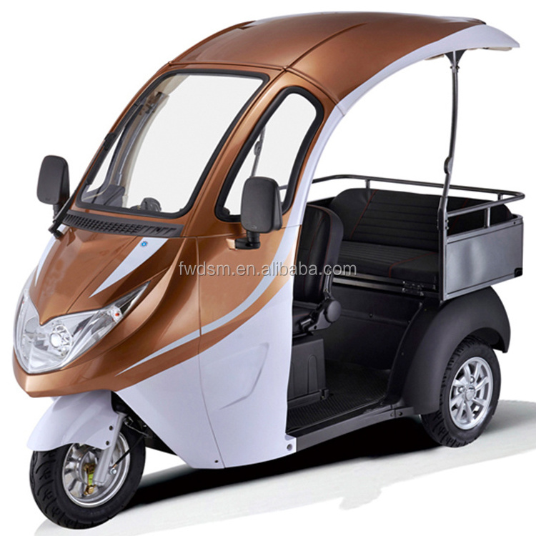 Semi-closed 60V 32Ah 3 wheel electric scooter with passenger seat