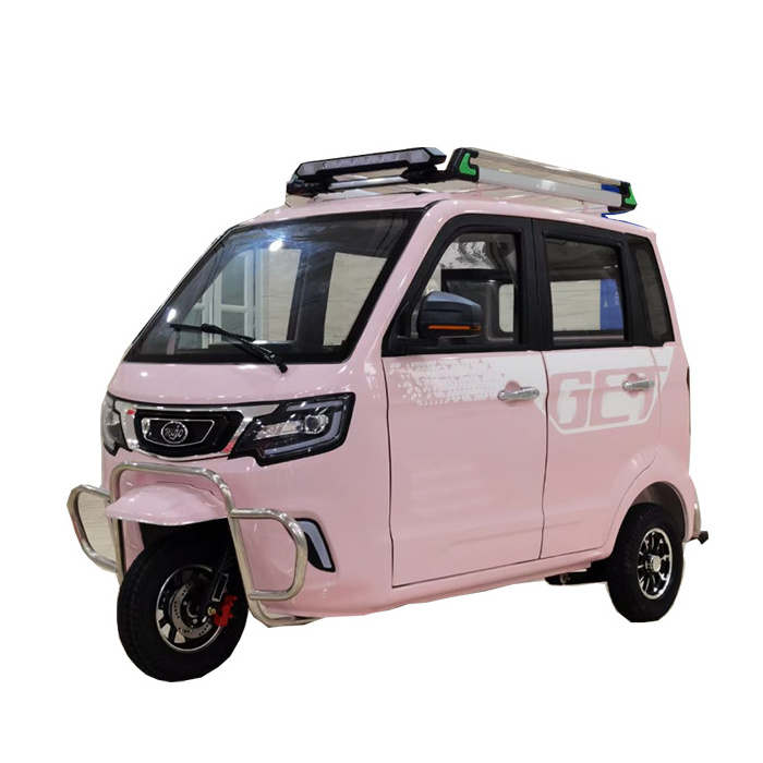 Enclosed 3 Wheel eTrike tricycle bike with three passenger seats/ enclosed three wheeler E-car with cabin taxi for adult