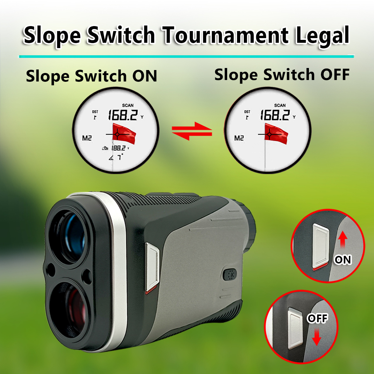 Goodero Laser Disc Golf rangefinder Visual Vibration Laser Rangefinder for Golf Hunting Range Finder