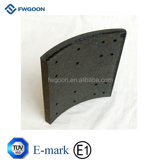 Non-asbestos material 4551 truck brake lining free sample good quality