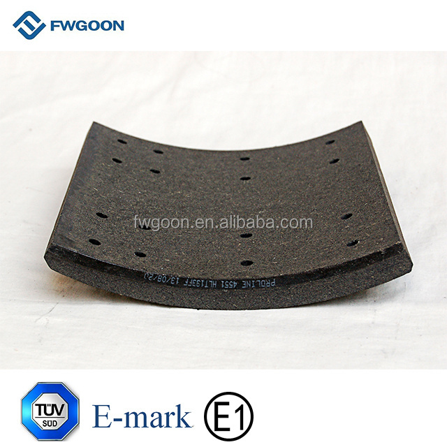 Non-asbestos material 4551 truck brake lining free sample good quality