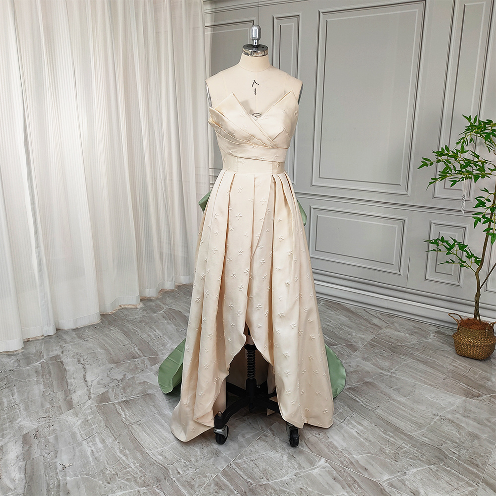 New Design Elegant Milky White French Satin Bride Dress for Wedding Guest with a Short Front Long Back simple Evening Dress 2024