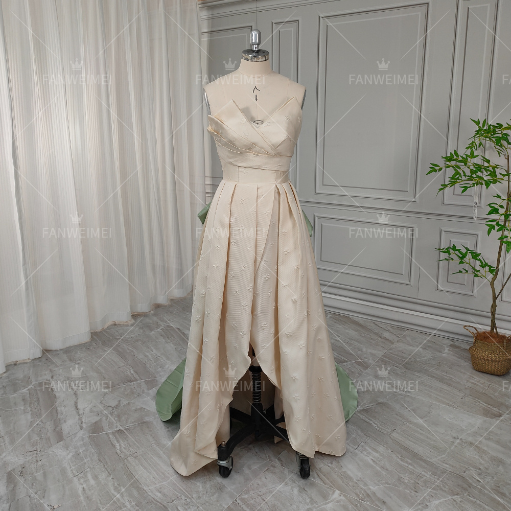 New Design Elegant Milky White French Satin Bride Dress for Wedding Guest with a Short Front Long Back simple Evening Dress 2024