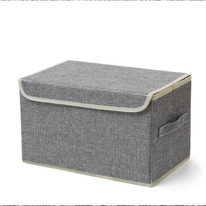 Factory direct sale can be customized color size canvas cloth storage box basket with strong cotton rope handle storage box