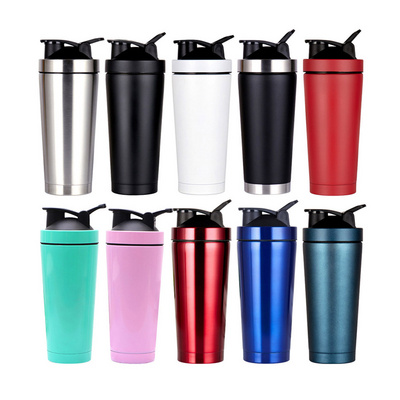 Eco Friendly Custom Logo Double Wall Stainless Steel Shakers Shaker Bottle 750ml 500ml Metal Shaker Bottle