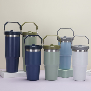 Wholesale Custom 20 oz 30oz Double Wall Stainless Steel Vacuum Insulated Travel Tumbler Cup Set With Handle