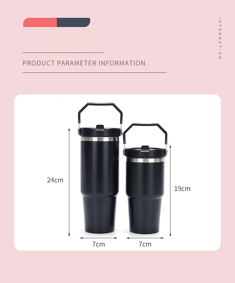 Wholesale Custom 20 oz 30oz Double Wall Stainless Steel Vacuum Insulated Travel Tumbler Cup Set With Handle