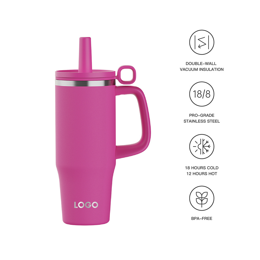 New Arrival Custom Logo Stainless Steel Reusable Insulated 32 oz 40oz 50 oz Tumbler with Handle and Straw