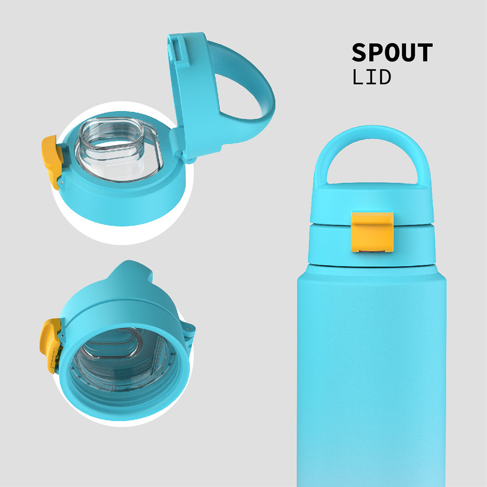 Eco Friendly 32 oz Gym Drink Sport Insulated Stainless Steel Flask Water Bottle with Storage Base and Push Lock Lid