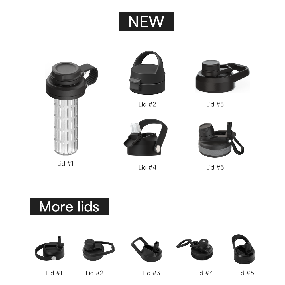 Handle Lid Outdoor Sports Bottle Vacuum Insulated Flask with Bottom Compartment for Pills Snacks Ice Cubes