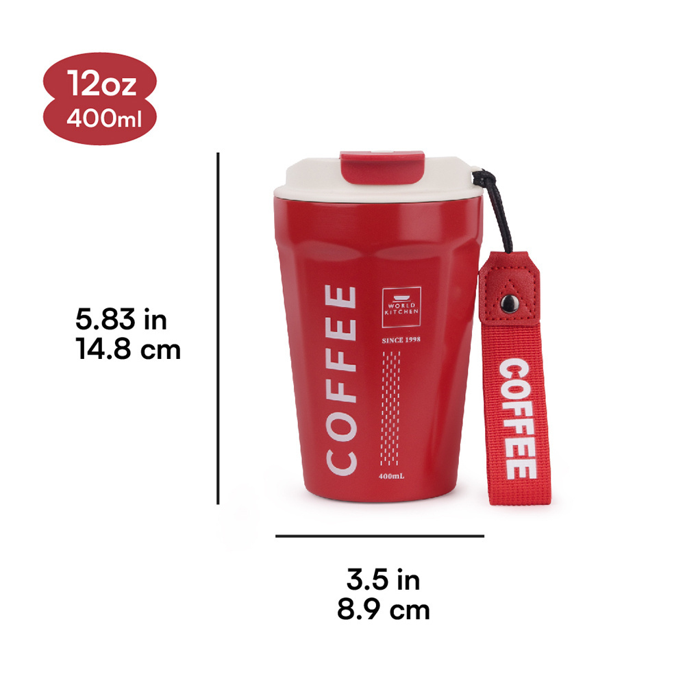 Ceramic Coating Insulated Coffee Mug Stainless Steel Water Bottles With Straw