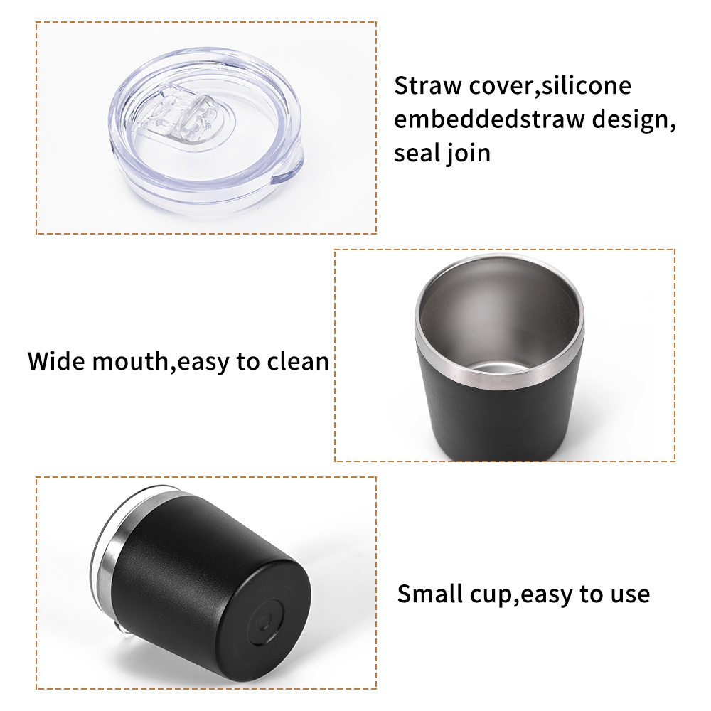 Wholesale 8oz Stainless Steel Toddler Double-wall Vacuum Cups for Kids Coffee Mug With Silicone Straw and Lid