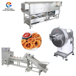 Commercial High Productivity Onion Rings Slicer / Onion Peeling Machine and Root Cutting for vegetable and fruit processing