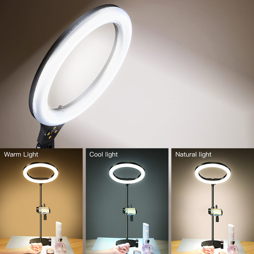 Selfie Ring Light with Stand and Phone Holder Overhead Phone Mount with Ring Lights