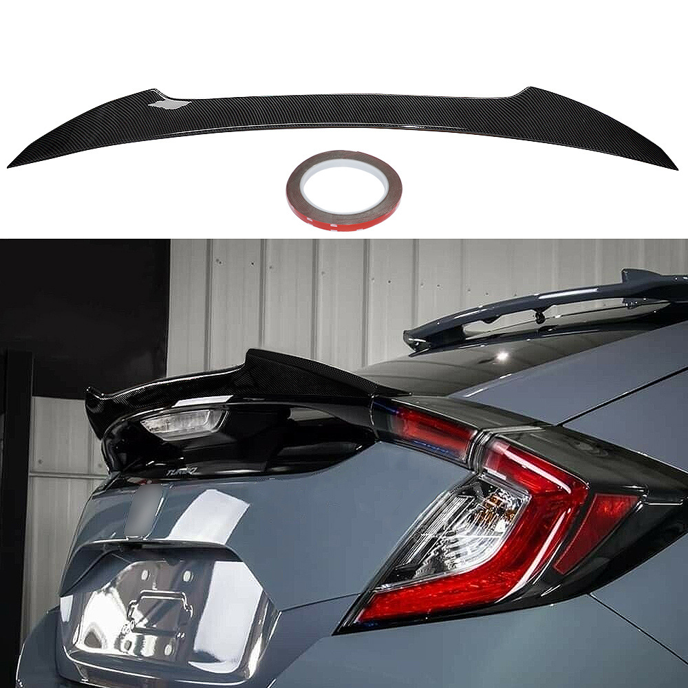 Paint Carbon Fiber Fit For Honda Civic X 10 5D DTO Rear Trunk Spoiler Spoiler Replacement 2017 2018 2019 2020