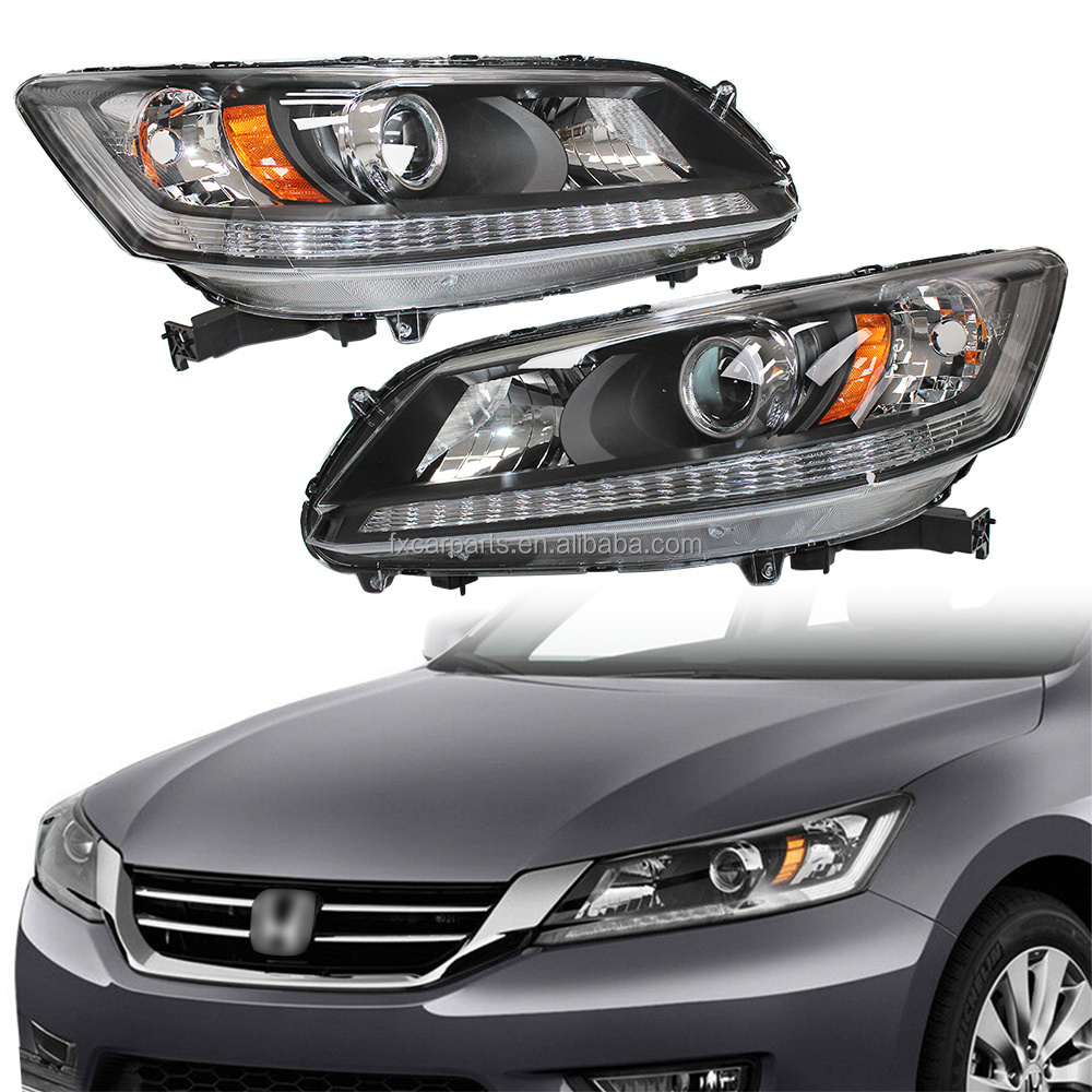 Car Styling Head Lamp headlights for 2013-2015 Honda Accord LED Headlight Xenon Projector Lens Angel Eye