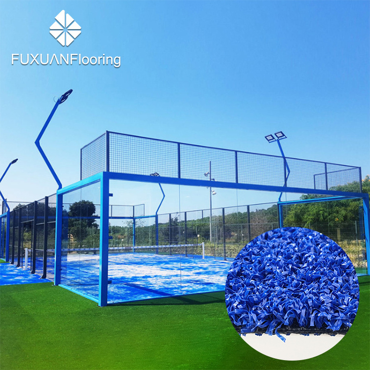 Tennis turf with sand and shock pad Artificial grass of padel sport court Whole set grass of padel