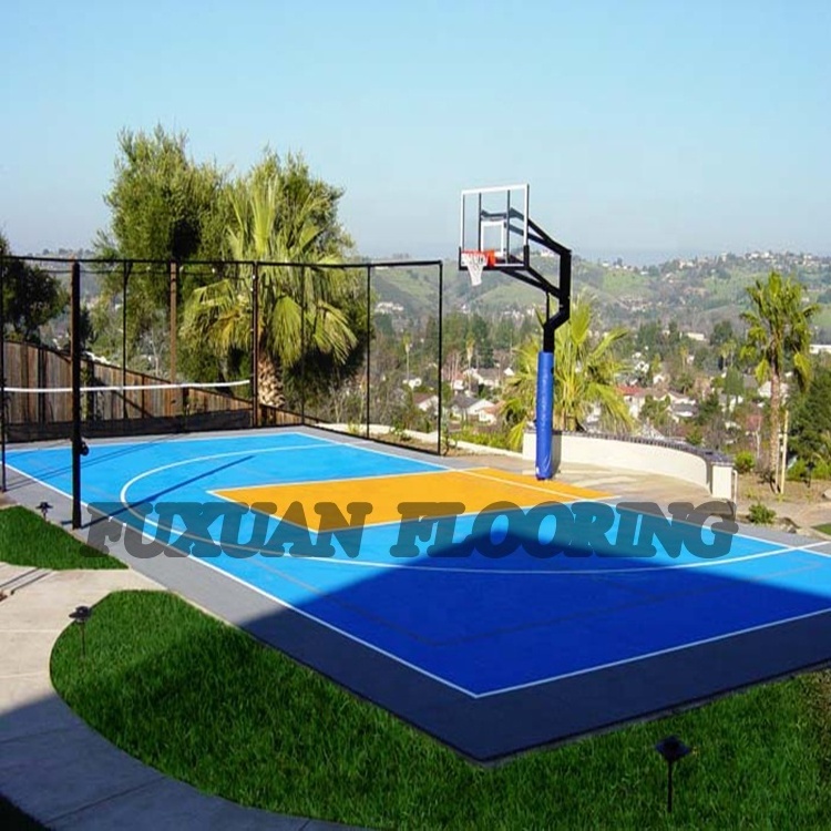 Prefabricated temporary pp interlocking portable 3x3 basketball court sports flooring