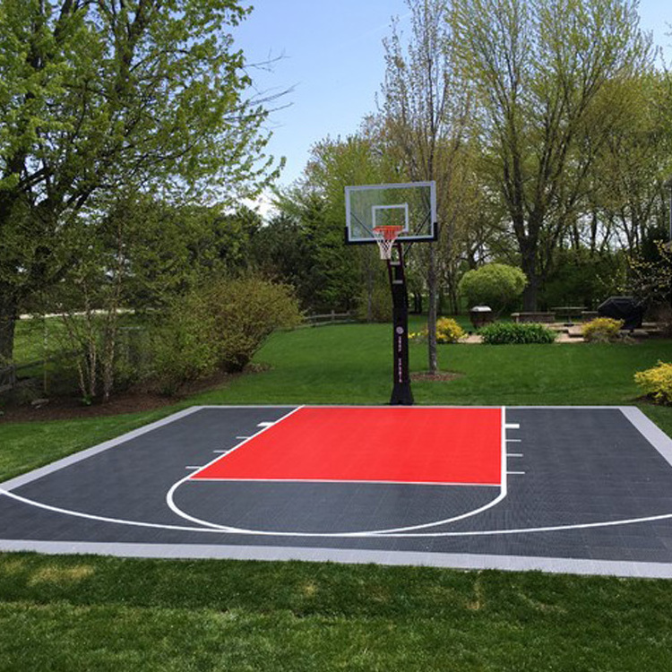 On sale backyard tartan basketball court suspended polypropylene interlocking floor tile