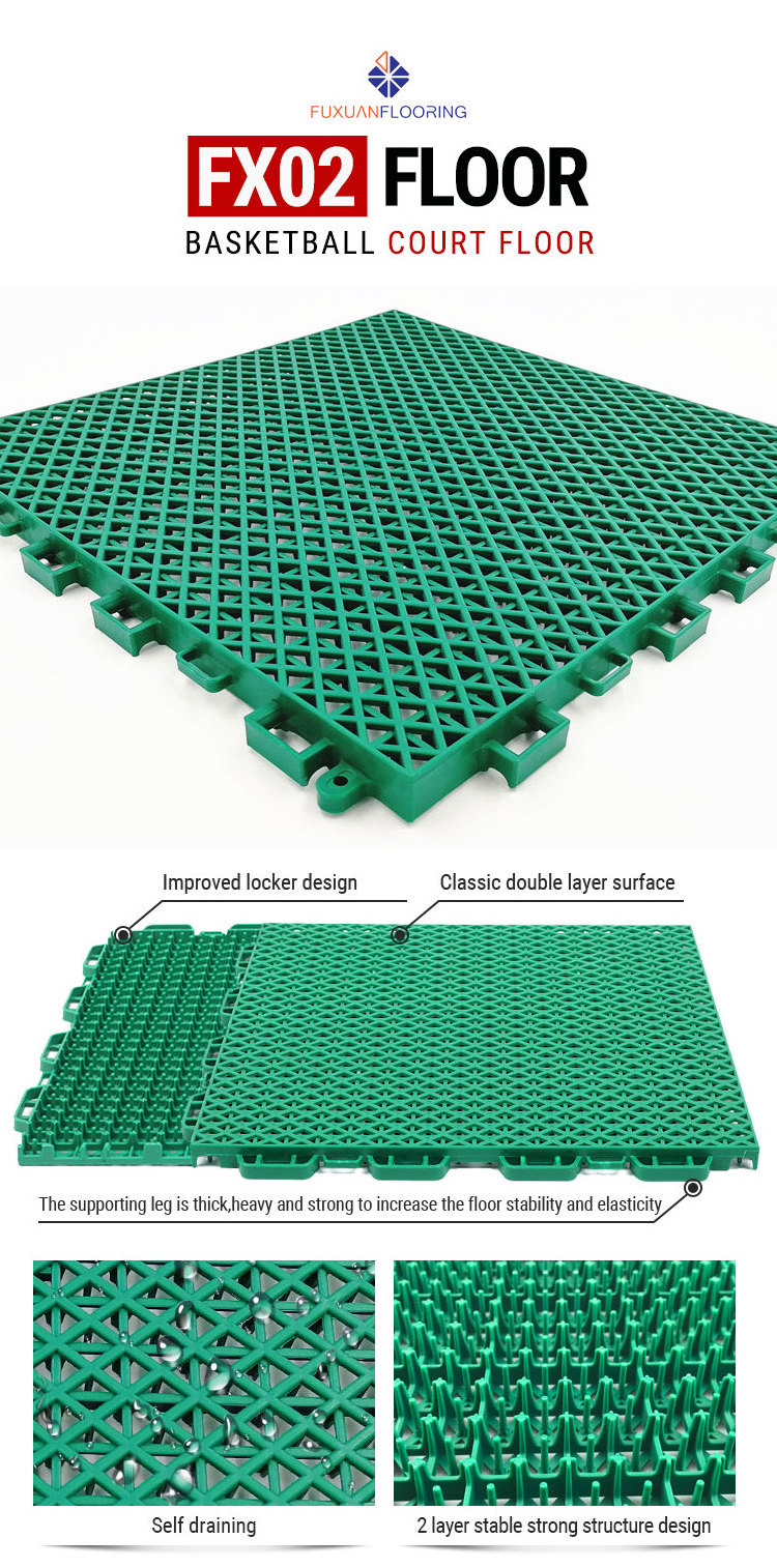 Temporary portable plastic pp interlocking tennis court surface for sale