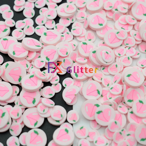 Peach fruit polymer clay sprinkles slices slime craft