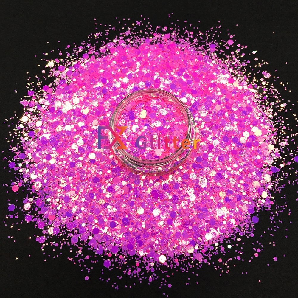 Quality glitter supplier polyester makeup sprinkles chunky glitter mix bulk