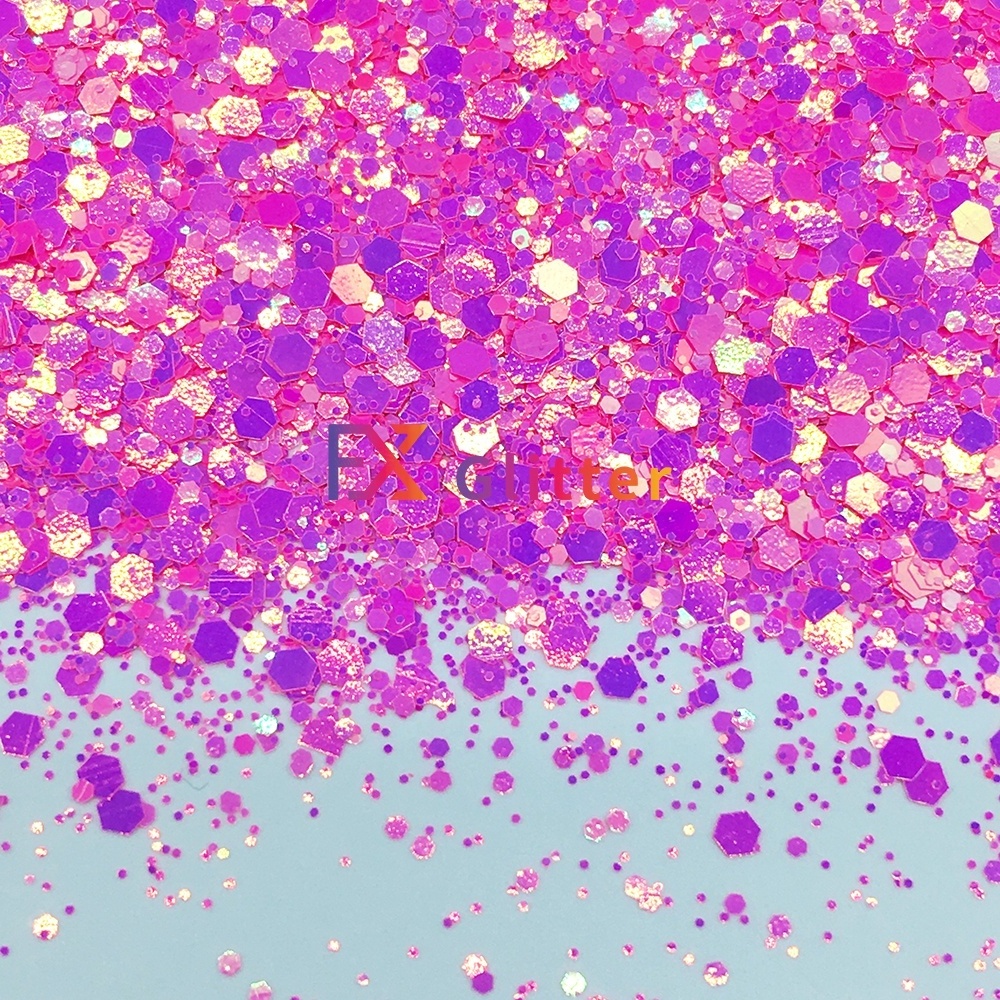 Quality glitter supplier polyester makeup sprinkles chunky glitter mix bulk