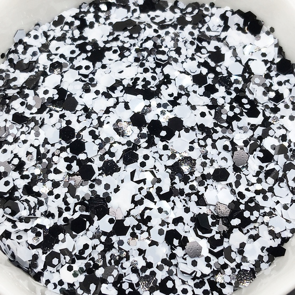 Black white notebook chunky mix polyester glitter bulk