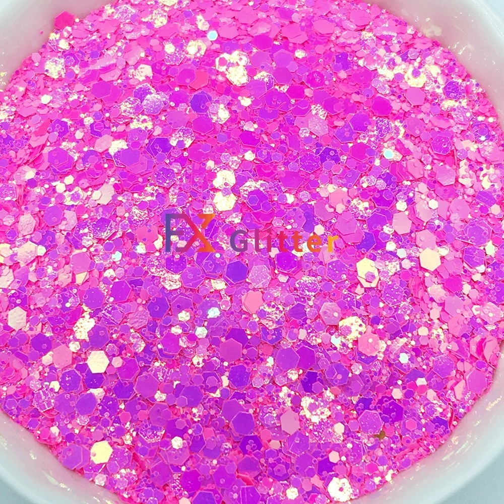 Quality glitter supplier polyester makeup sprinkles chunky glitter mix bulk