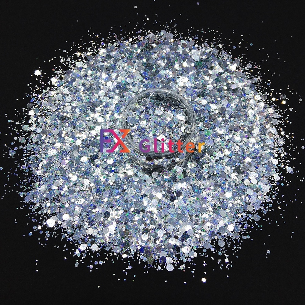 2024 New solvent resistant loose cosmetic pack fine glitter powder face and body glitter holographic