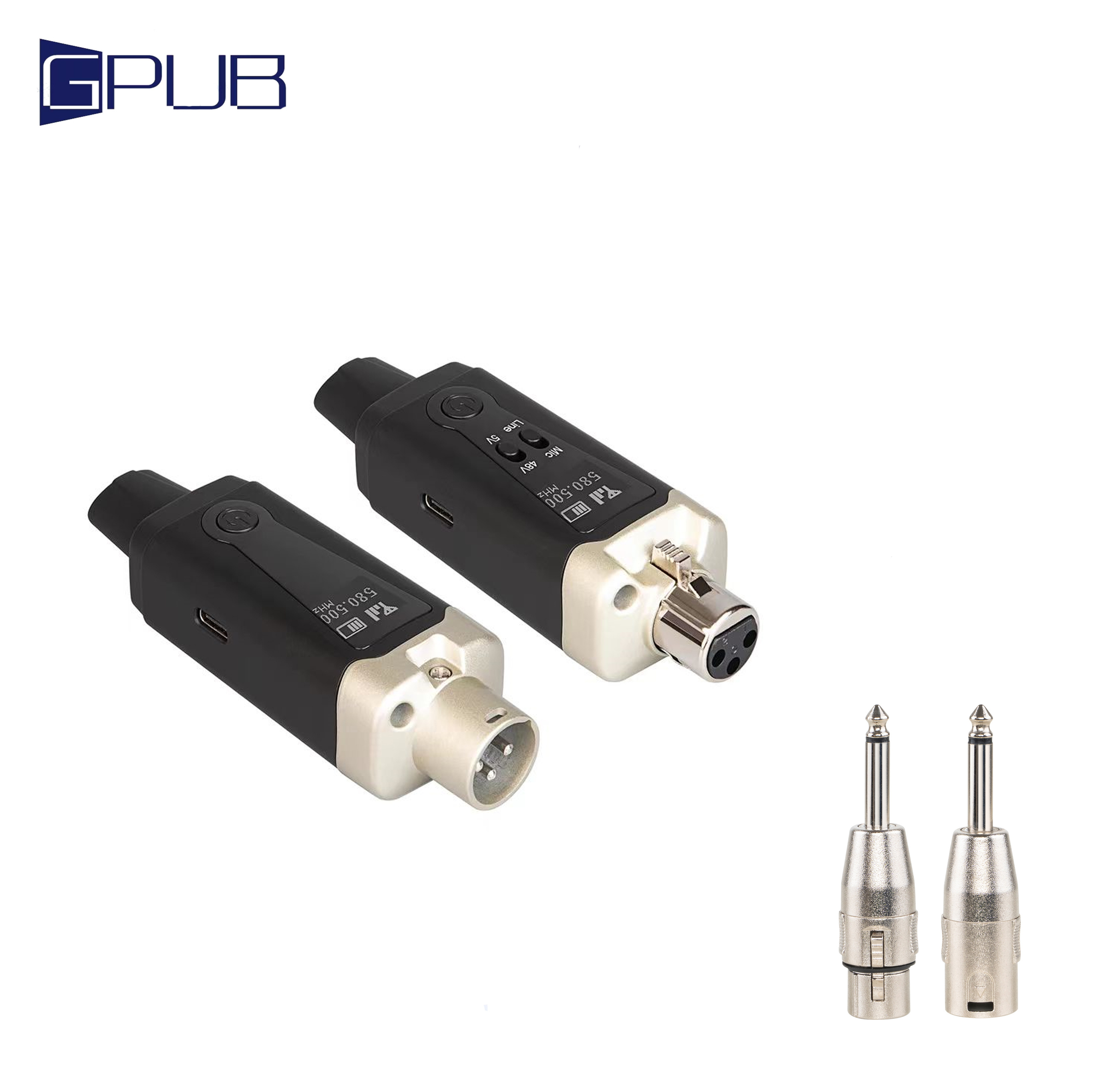 GPUB SM01 UHF Wireless Microphone System XLR Transmitter and Receiver  pick up for acustic guitar wireless