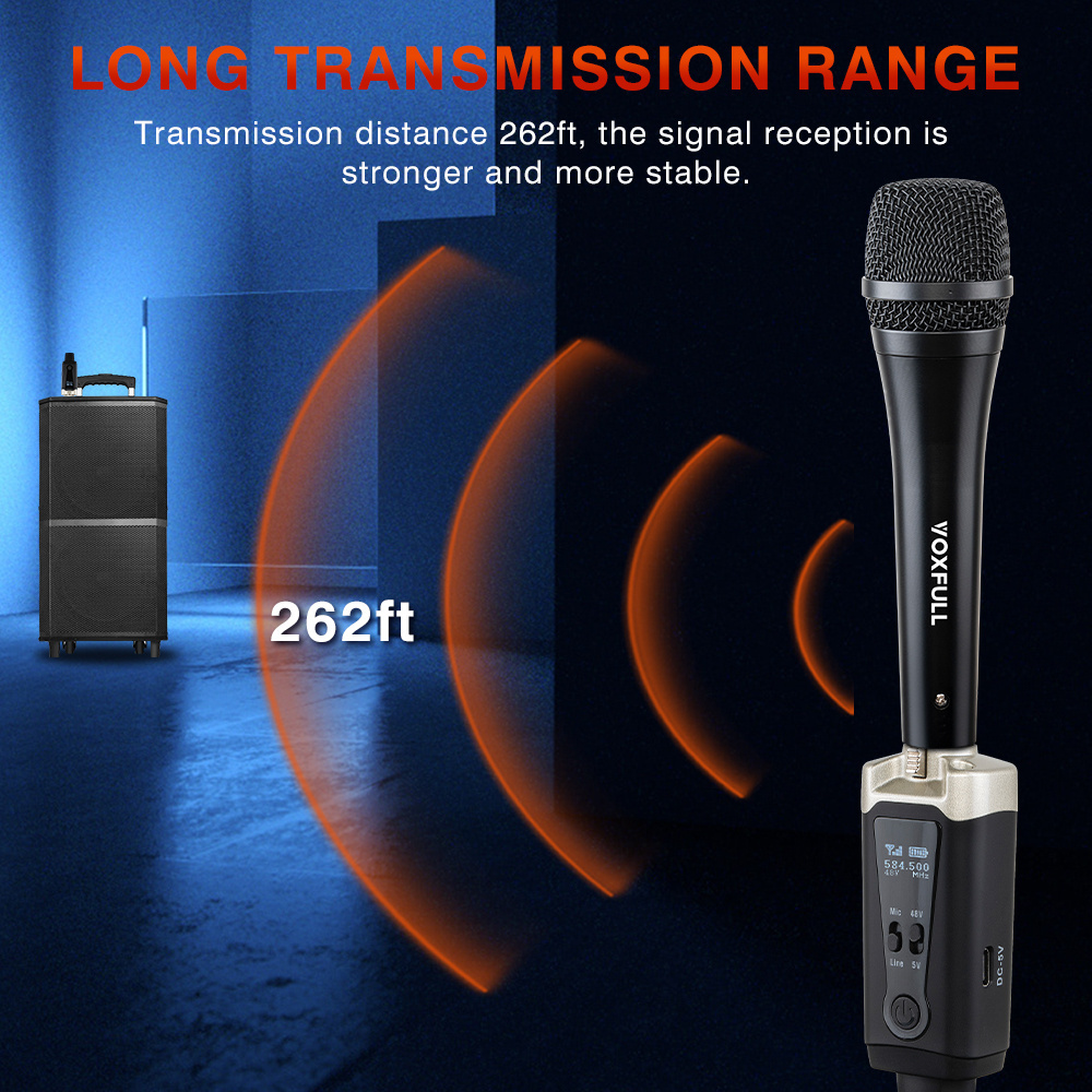 GPUB SM01 UHF Wireless Microphone System XLR Transmitter and Receiver  pick up for acustic guitar wireless