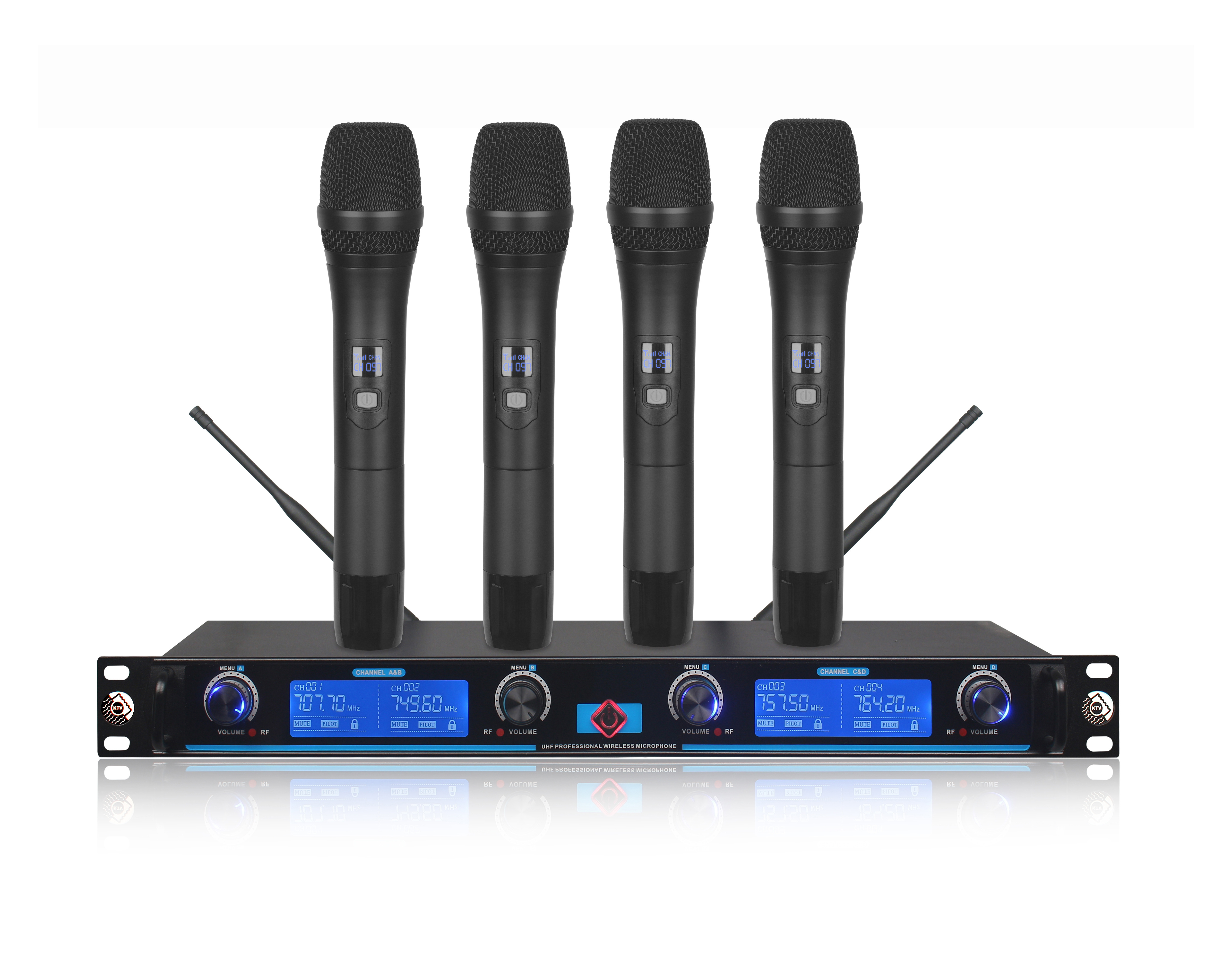 M-4500 Hot Sell Set Dual Channel UHF Professional Handheld Wireless Microphone