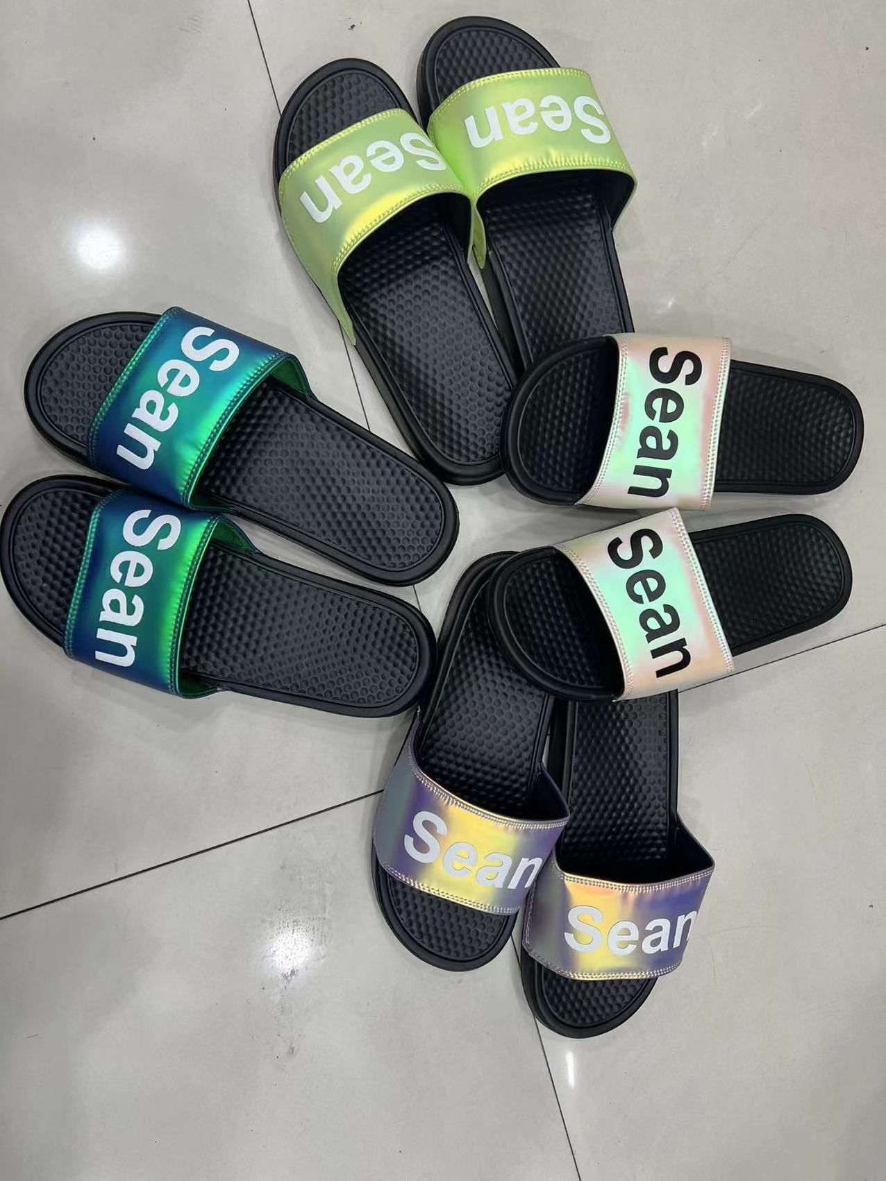 Sublimation  Custom Logo Slide Slipper Men Women Unisex Slide Slippers Indoor Out Door Slippers Shiny Slide